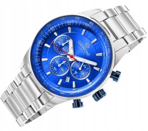 Zegarek Giewont Zegarek Męski Giewont Chronograph Sapphire Srebrno Niebieski GW9140-B3 3