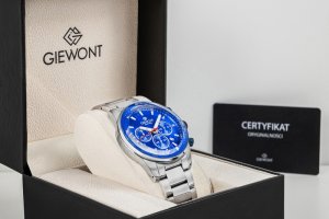 Zegarek Giewont Zegarek Męski Giewont Chronograph Sapphire Srebrno Niebieski GW9140-B3 8