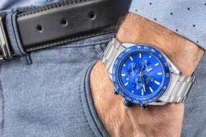 Zegarek Giewont Zegarek Męski Giewont Chronograph Sapphire Srebrno Niebieski GW9580-B3 4