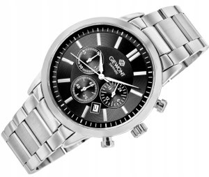 Zegarek Giewont Zegarek Męski Giewont Chronograph Sapphire Srebrno Czarny GW8510-B1 3
