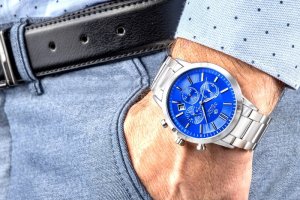Zegarek Giewont Zegarek Męski Giewont Chronograph Sapphire Srebrno Niebieski GW8510-B3 4