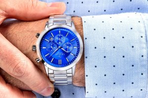 Zegarek Giewont Zegarek Męski Giewont Chronograph Sapphire Srebrno Niebieski GW8510-B3 5