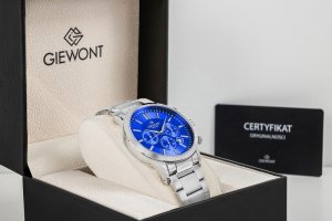 Zegarek Giewont Zegarek Męski Giewont Chronograph Sapphire Srebrno Niebieski GW8510-B3 8
