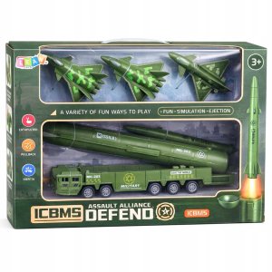 LeanToys Zestaw Militarny Ciężarówka Myśliwce Z Napędem Wyrzutnia Rakiet 5