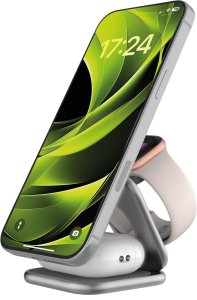 Ładowarka Mobile Origin Mobile Origin 3in1 Qi2 25W UltraSlim Foldable Charger PW36 MagSafe Compatible Silver 2