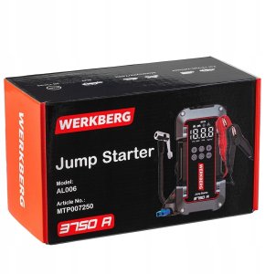 Werkberg URZĄDZENIE ROZRUCHOWE POWERBANK Booster 3750A 26000 mAh Kompresor 11