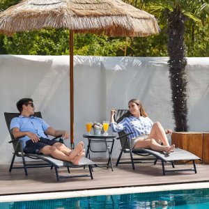 Sezonowosc Leżak plażowy MultiGarden regulowany stalowy 2