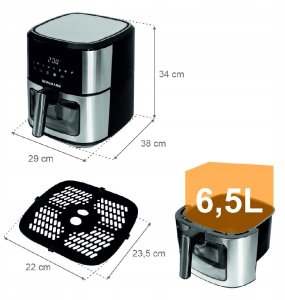 Frytkownica beztłuszczowa FUHAUS Frytkownica Beztłuszczowa BERGMANN AIR FRYER 6,5L 1500W 8 PROGRAMÓW 2