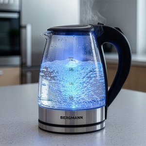 Czajnik BERGMANN Czajnik Elektryczny Szklany 1,8L BERGMANN 2200W Pokrywa Na Przycisk LED 3
