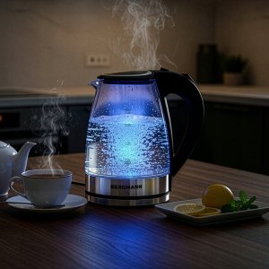 Czajnik BERGMANN Czajnik Elektryczny Szklany 1,8L BERGMANN 2200W Pokrywa Na Przycisk LED 4