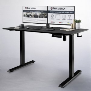 Biurko FURVERO Czarne 120 cm x 60 cm 12