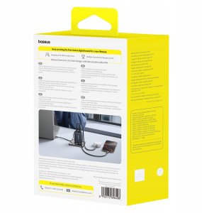 Ładowarka Baseus Ładowarka ścienna EnerCore CJ11 67W 2xUSB-C z chowanym kablem USB-C 0,8 m czarny E0121E00 (6932172696498) 8