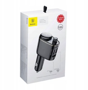 Transmiter FM Baseus TRANSMITER FM ŁADOWARKA SAMOCHODOWA Baseus Enjoy S-06 3.4A 2x USB-A BT 4.2 6
