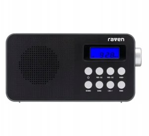 Radio Radioodbiornik przenośny Raven ERADP002 Radio FM Alarm Zegar Czarny 9