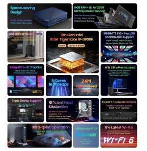 Komputer Blackview Mini PC MP200 i9-11900H 16GB SSD 512GB Win 11 Pro czarny 5