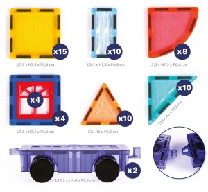 Ludi LUDI magnetinis konstruktorius su ratais – 61 dalis, vaikams 3–10 2