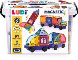 Ludi LUDI magnetinis konstruktorius su ratais – 61 dalis, vaikams 3–10 3