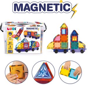 Ludi LUDI magnetinis konstruktorius su ratais – 61 dalis, vaikams 3–10 5