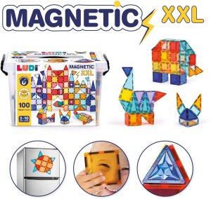 Ludi LUDI magnetinis konstruktorius vaikams, 100 dalių 2D/3D XXL 4
