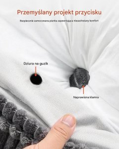 e-goodnight Poduszka zagłówek klinowa Queen z kieszeniami do czytania szara 7