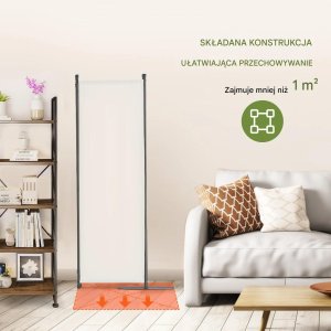P&C Parawan pokojowy 4-panelowy składany tkanina wolnostojący biały 7