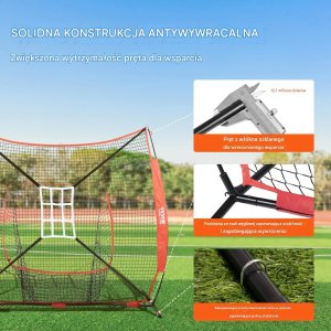 MTuning Siatka treningowa baseball 213x213 cm z ramą zestaw 4