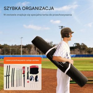 MTuning Siatka treningowa baseball 213x213 cm z ramą zestaw 6