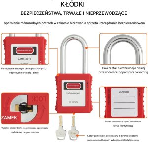 R.E.I.S. Zestaw lockout tagout LOTO 59 el blokady kłódki BHP 4