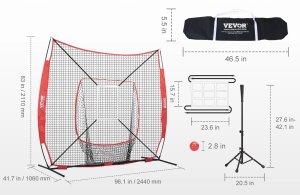 MTuning Siatka treningowa baseball 213x213 cm z tee i strefą 2