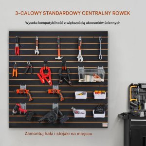 Bott Panel slatwall 122x61 czarny 2 szt organizer garaż 7