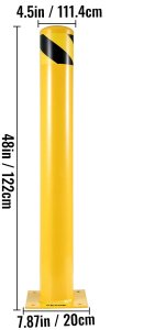 Pn. Słupek ochronny stalowy 120cm fi114 z kotwami parking 2