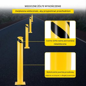 Pn. Słupek ochronny stalowy 120cm fi114 z kotwami parking 3