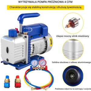 Vevor Pompa próżniowa klimatyzacji 4CFM 233L/min 1/3HP HVAC 7
