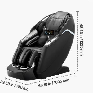 PROFIBED Fotel masujący 4D+3D SL podgrzewanie stretch AI premium czarny 2