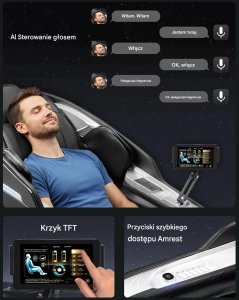 PROFIBED Fotel masujący 4D+3D SL podgrzewanie stretch AI premium czarny 5