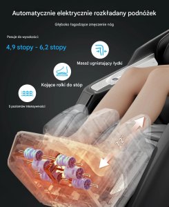 PROFIBED Fotel masujący 4D+3D SL podgrzewanie stretch AI premium czarny 6