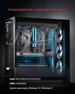Chłodzenie wodne SilentiumPC Chłodzenie wodne CPU AIO 360mm 3x120mm LCD PWM Intel AMD 7