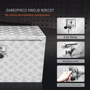 LUK Skrzynka pod pojazd 760x355x405 mm aluminiowa wodoodporna z zamkiem 7