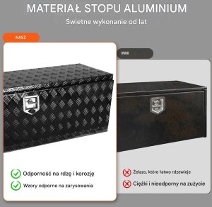 Vevor Skrzynka pod pojazd 152,4x43,5x45,7 cm aluminiowa wodoodporna z zamkiem 5
