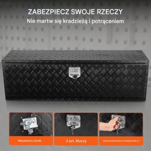 Vevor Skrzynka pod pojazd 152,4x43,5x45,7 cm aluminiowa wodoodporna z zamkiem 7