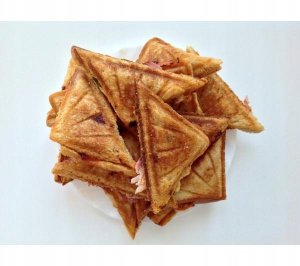 Opiekacz Dezal Opiekacz do kanapek Dezal Mini Trójkąty 1300W Różowy Szybki nagrzew 6