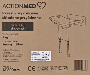 ActionMed Krzesło prysznicowe składane przyścienne 14