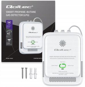 Qoltec Czujnik wycieku gazu Propan-Butan | detektor LPG | alarm 85dB |  LED 9