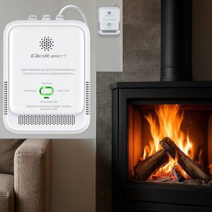 Qoltec Czujnik wycieku gazu ziemnego | detektor CH4 | NG | alarm 85dB | LED 6