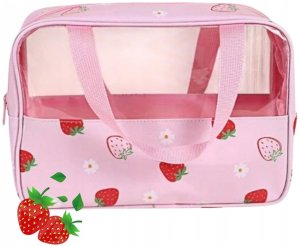 eCarla Ecarla Kosmetyczka rozkładana przenośna kuferek rozmiar M 31x10x20cm TRUSKAWKI KS148 3