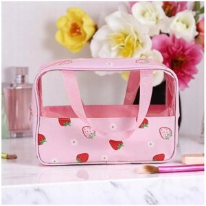 eCarla Ecarla Kosmetyczka rozkładana przenośna kuferek rozmiar M 31x10x20cm TRUSKAWKI KS148 4