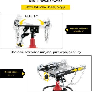 Vevor Podnośnik skrzyni biegów 600kg 2-stopniowy hydrauliczny teleskopowy serwis 4