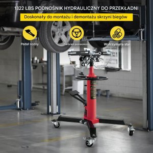 Vevor Podnośnik skrzyni biegów 600kg 2-stopniowy hydrauliczny teleskopowy serwis 7