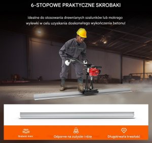 Vevor Listwa wibracyjna łata spalinowa do betonu 337 cm 1160 W 4