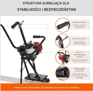 Vevor Listwa wibracyjna łata spalinowa do betonu 337 cm 1160 W 5